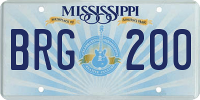 MS license plate BRG200