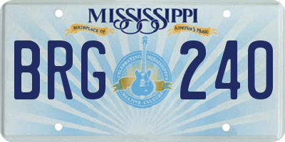 MS license plate BRG240