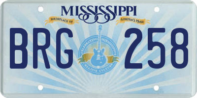 MS license plate BRG258