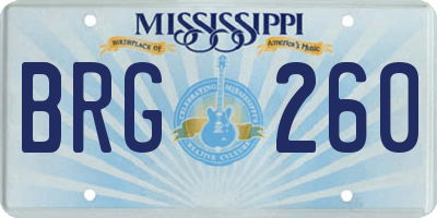 MS license plate BRG260