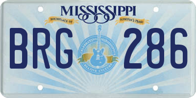 MS license plate BRG286