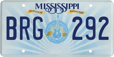 MS license plate BRG292