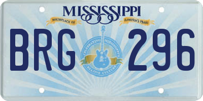 MS license plate BRG296