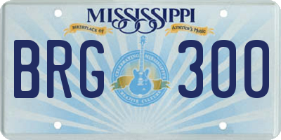 MS license plate BRG300