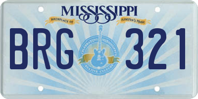 MS license plate BRG321