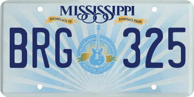 MS license plate BRG325