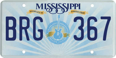 MS license plate BRG367