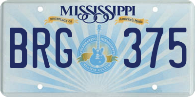 MS license plate BRG375