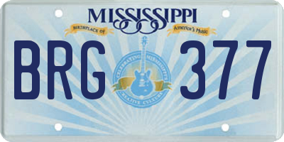 MS license plate BRG377