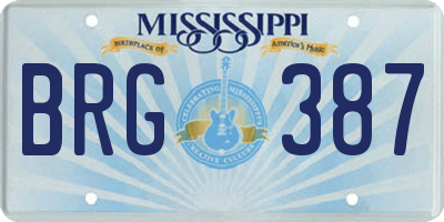 MS license plate BRG387
