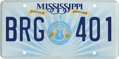 MS license plate BRG401