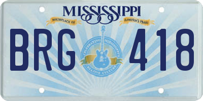 MS license plate BRG418