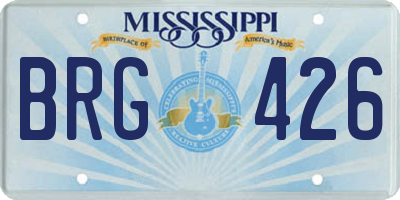 MS license plate BRG426