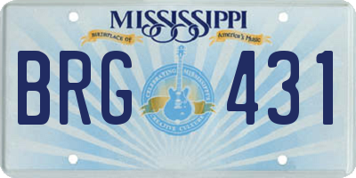 MS license plate BRG431