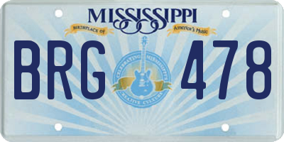 MS license plate BRG478