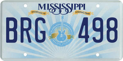 MS license plate BRG498