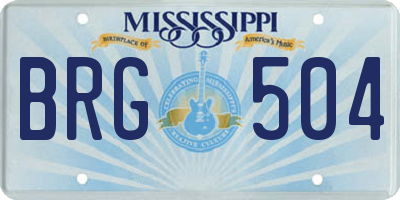 MS license plate BRG504