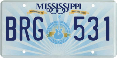 MS license plate BRG531