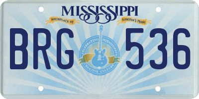 MS license plate BRG536