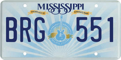 MS license plate BRG551