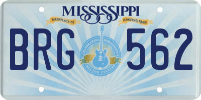 MS license plate BRG562