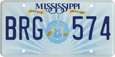 MS license plate BRG574