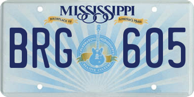 MS license plate BRG605