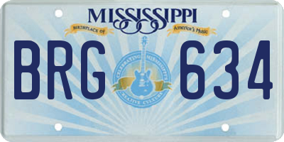 MS license plate BRG634