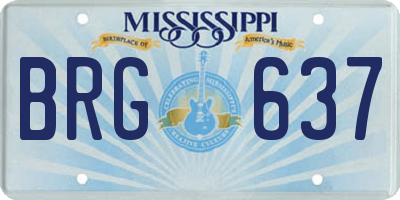 MS license plate BRG637