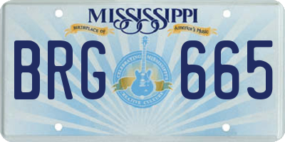 MS license plate BRG665
