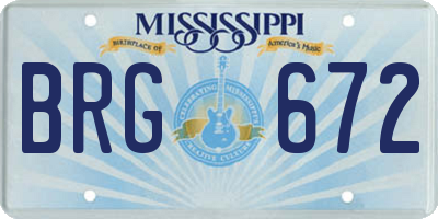 MS license plate BRG672