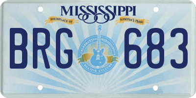 MS license plate BRG683