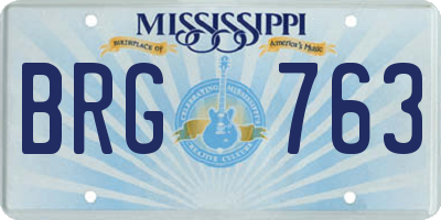 MS license plate BRG763