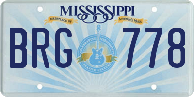 MS license plate BRG778