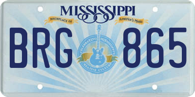 MS license plate BRG865