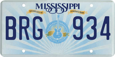 MS license plate BRG934