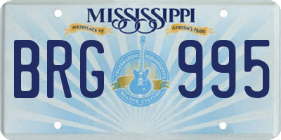 MS license plate BRG995