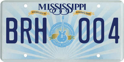 MS license plate BRH004