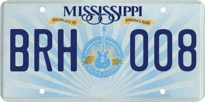 MS license plate BRH008