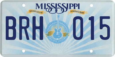 MS license plate BRH015
