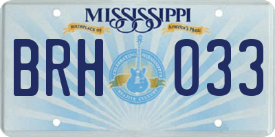 MS license plate BRH033