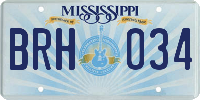 MS license plate BRH034