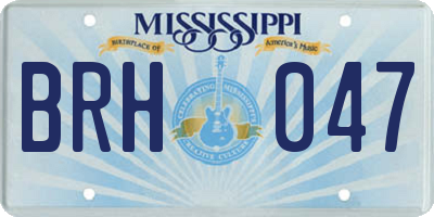 MS license plate BRH047