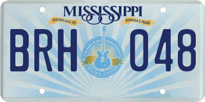 MS license plate BRH048