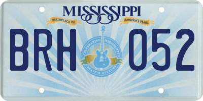 MS license plate BRH052