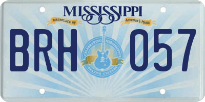 MS license plate BRH057