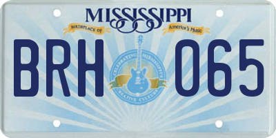 MS license plate BRH065
