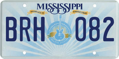 MS license plate BRH082