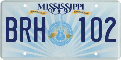 MS license plate BRH102