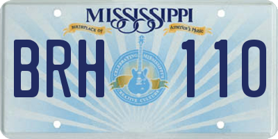 MS license plate BRH110